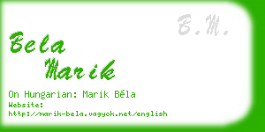 bela marik business card